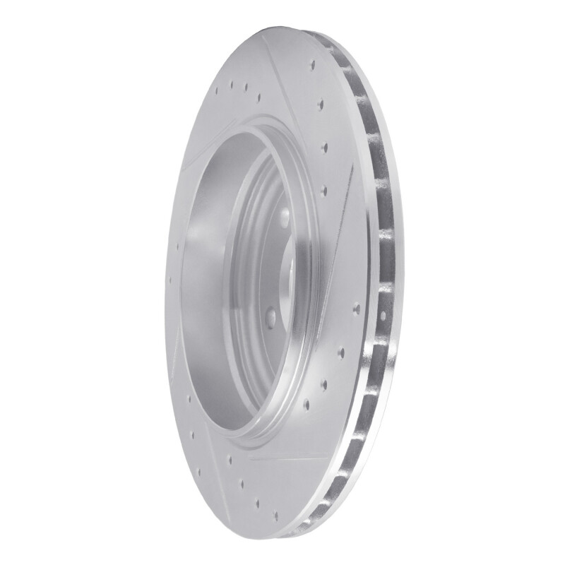 BMW 330CI Brake Rotor (1) - Rear Left - R1 Concepts - Drilled & Slotted - Silver - `01-`06